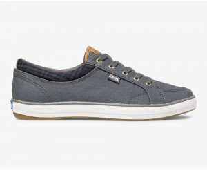 Keds Center Waxed Canvas Sneakers Damen Grau | QIJ792864