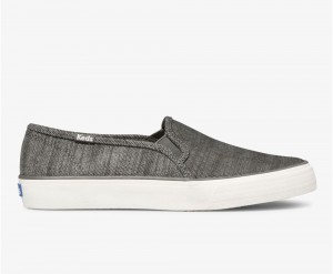 Keds Double Decker Brushed Denim Slip On Damen Schwarz | FJT816230