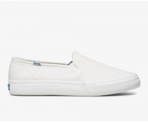 Keds Double Decker Leder Slip On Damen Weiß | ILH569427