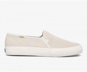 Keds Double Decker Perf Wildleder Slip On Damen Beige | CNS184759