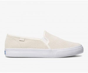 Keds Double Decker Wildleder Slip On Damen Beige | EFG617435