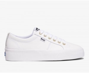 Keds Jump Kick Duo Leder Sneakers Damen Weiß | AER390674