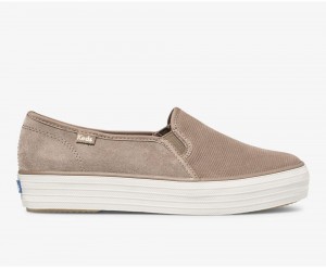 Keds Triple Decker Wildleder Slip On Damen Grau | CDQ429608