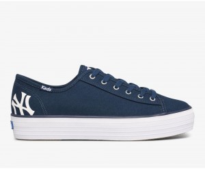 Keds Triple Kick MLB Sneakers Damen Navy | UZN983276