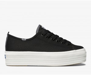 Keds Triple Up Canvas Sneakers Damen Schwarz | MZF695170