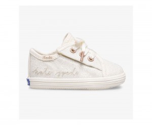 Keds x KSNY Kickstart Ivory Glitter Crib Sneakers Mädchen Weiß | ITJ178394