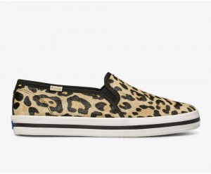 Keds x Kate Spade New York Calf Hair Slip On Damen Leopard | QEO791406