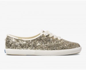 Keds x Kate Spade New York Champion Glitter Sneakers Damen Gold | TSF785943