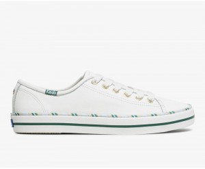 Keds x Kate Spade New York Kickstart Leder Sport Sneakers Damen Weiß | VET132684