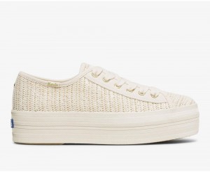 Keds x Kate Spade New York Triple Up Woven Sneakers Damen Beige | PJL027839