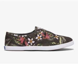 Keds x Organic Baumwoll Chillax Tropical Washable Slip On Damen Schwarz Mehrfarbig | XOZ254891