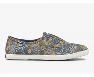 Keds x Organic Baumwoll Chillax Washable Ripple Twill Slip On Damen Navy Mehrfarbig | ODW724180