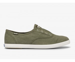 Keds x Organic Baumwoll Chillax Washable Slip On Damen Grün | VHC871052