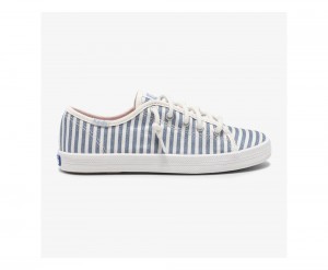 Keds x Organic Baumwoll Kickstart Sneakers Mädchen Weiß Blau | WMD901276