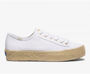 Keds x Organic Baumwoll Triple Kick Jute Sneakers Damen Weiß | WXD164072