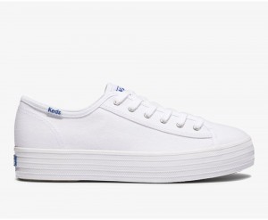 Keds x Organic Baumwoll Triple Kick Sneakers Damen Weiß | UHN890147