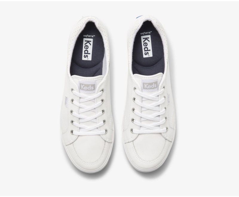 Keds Center II Leder Sneakers Damen Weiß | YHO721480