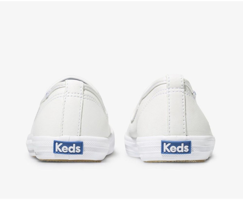 Keds Champion Leder Slip On Damen Weiß | OXY863502