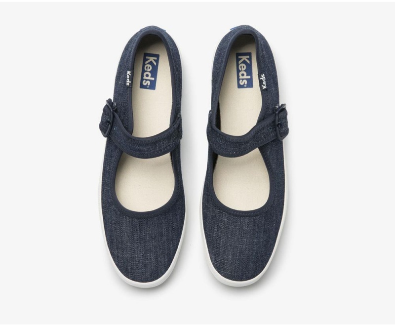 Keds Champion Mary Jane Eco Denim Sneakers Damen Blau | FBE693245