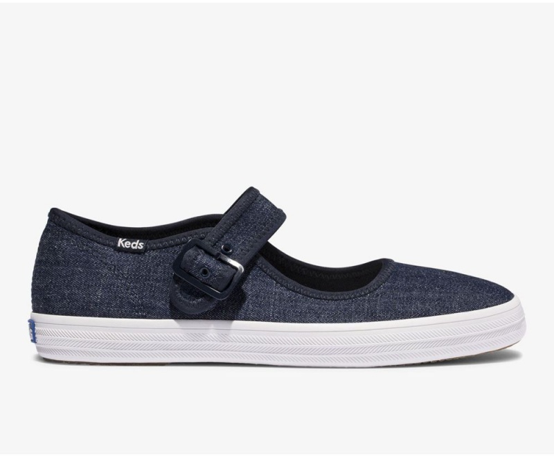 Keds Champion Mary Jane Eco Denim Sneakers Damen Blau | FBE693245