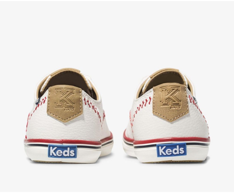 Keds Champion Pennant Leder Sneakers Damen Weiß | MFU381209