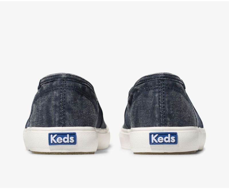 Keds Clipper Washed Solids Slip On Damen Navy | THD836214