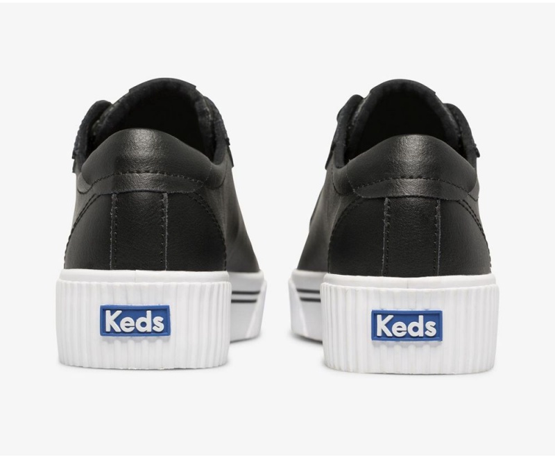 Keds Crew Kick Alto Leder Sneakers Damen Schwarz | KIU094723