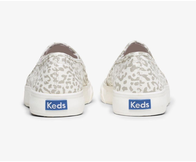 Keds Double Decker Animal Slip On Damen Leopard | AIL250416