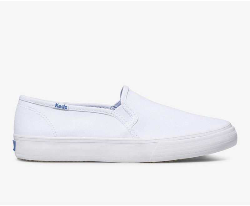 Keds Double Decker Canvas Slip On Damen Weiß | WIA091634