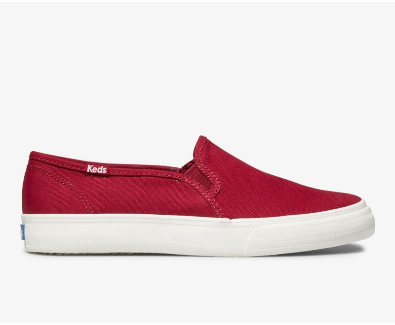 Keds Double Decker Canvas Slip On Damen Rot | THP187056