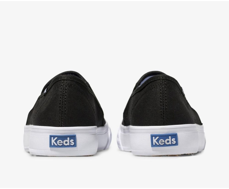 Keds Double Decker Canvas Slip On Damen Schwarz | BIO576318