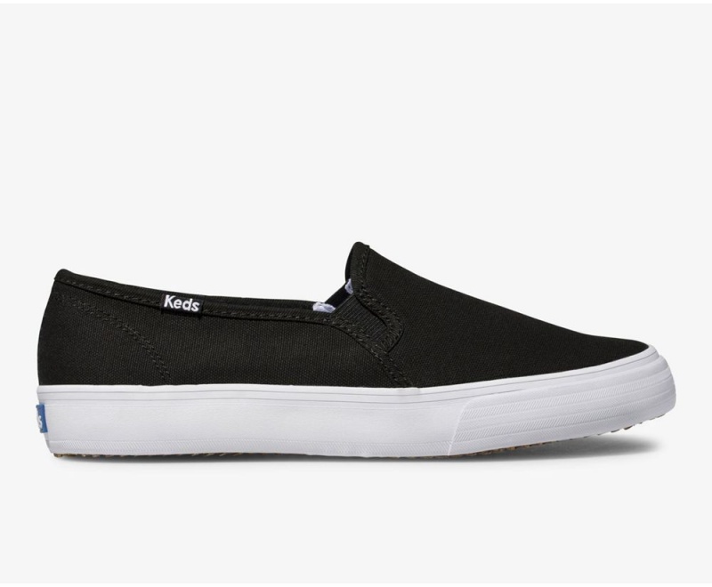 Keds Double Decker Canvas Slip On Damen Schwarz | BIO576318