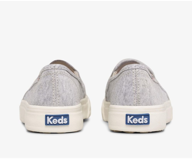 Keds Double Decker Gerippt Wave Jersey Slip On Damen Grau | EWF861970