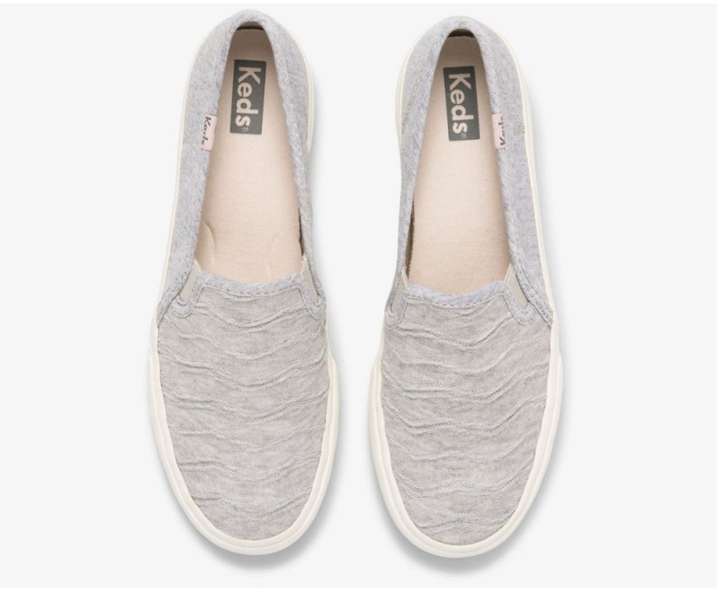 Keds Double Decker Gerippt Wave Jersey Slip On Damen Grau | EWF861970