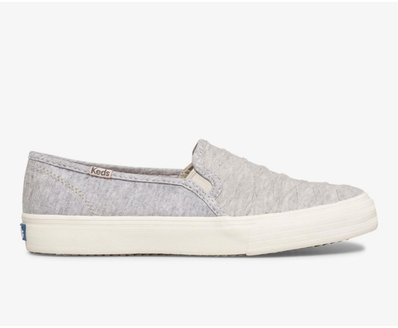 Keds Double Decker Gerippt Wave Jersey Slip On Damen Grau | EWF861970