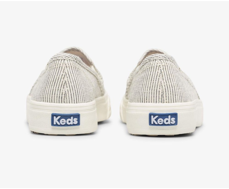 Keds Double Decker Ikat Stripe Slip On Damen Weiß Schwarz | FRL193768