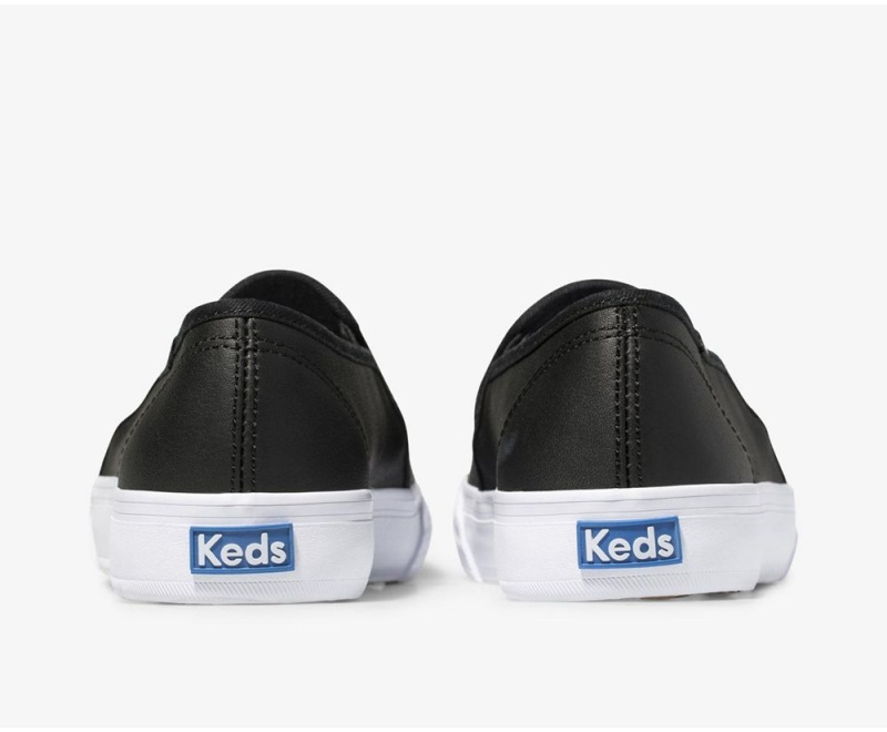 Keds Double Decker Leder Slip On Damen Schwarz | LDE524103