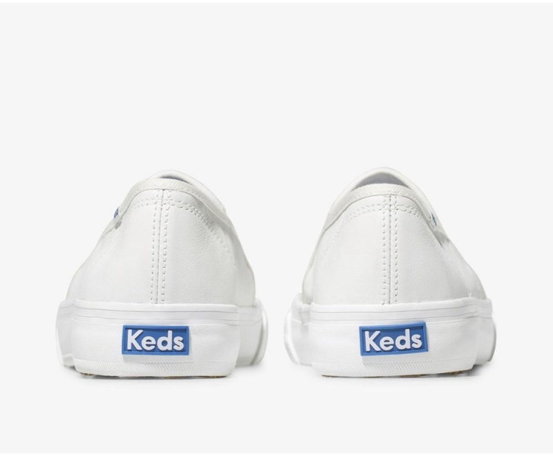 Keds Double Decker Leder Slip On Damen Weiß | ILH569427