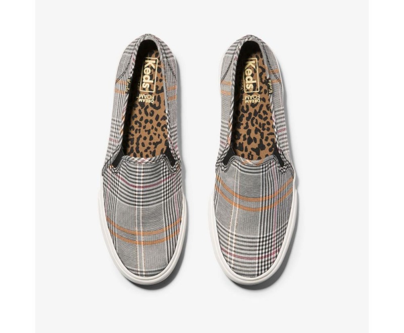 Keds Double Decker Plaid Slip On Damen Schwarz Mehrfarbig | UCO701684