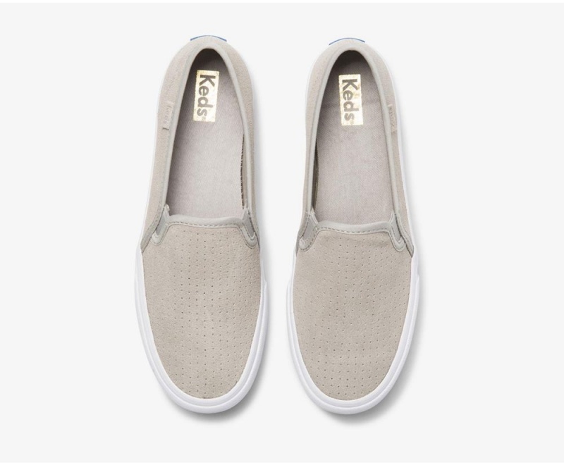 Keds Double Decker Wildleder Slip On Damen Grau | DTS231745