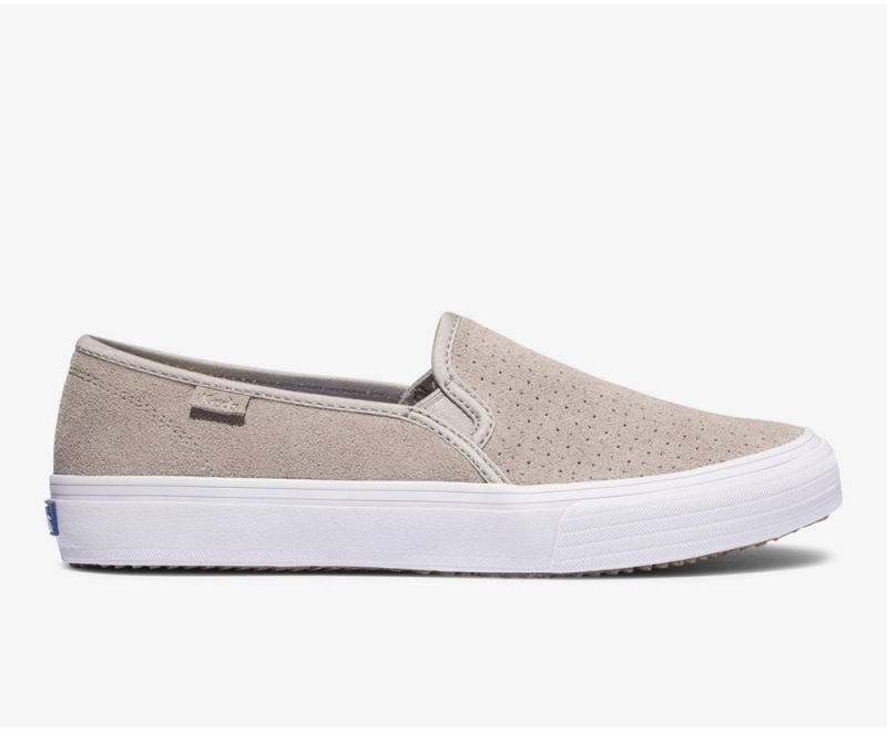 Keds Double Decker Wildleder Slip On Damen Grau | DTS231745