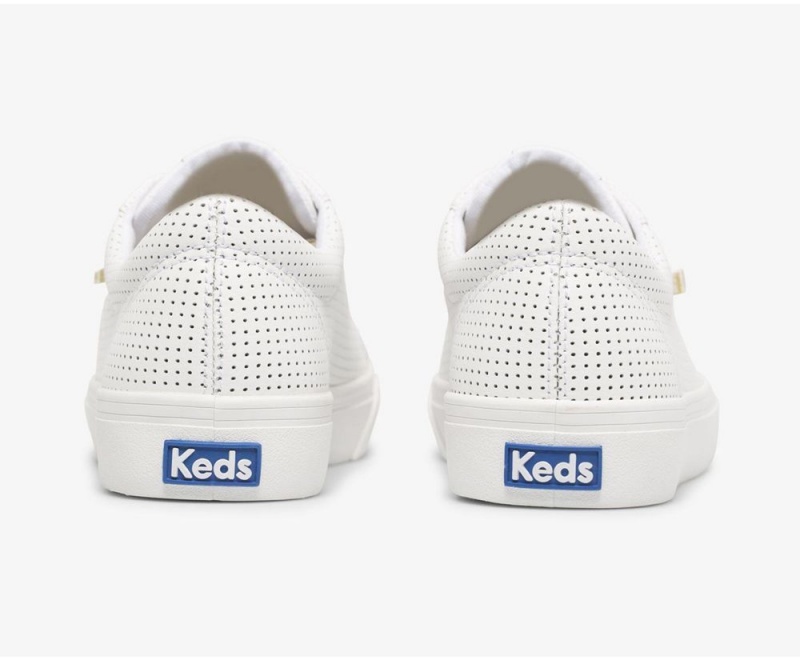 Keds Jump Kick Perf Leder Sneakers Damen Weiß | YIE947158