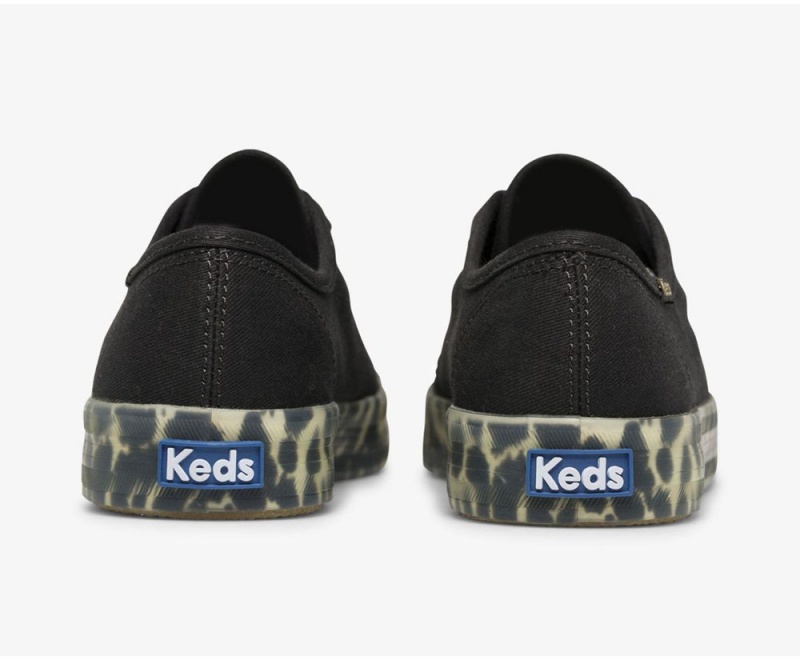 Keds Kickstart CanvasFoxing Sneakers Damen Schwarz | NPL749568