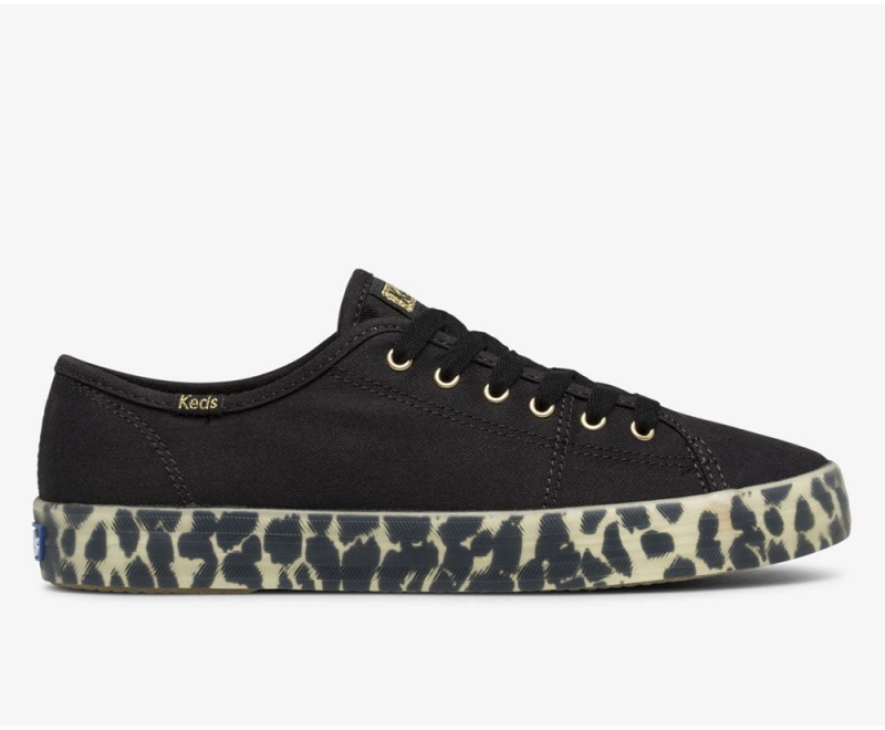 Keds Kickstart CanvasFoxing Sneakers Damen Schwarz | NPL749568