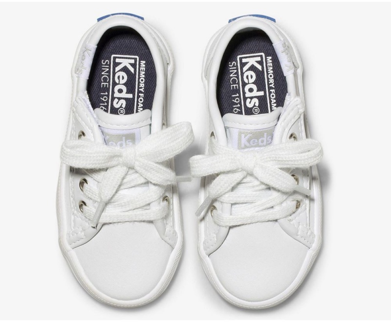 Keds Kickstart Jr. Leder Sneakers Mädchen Weiß | WRV786495