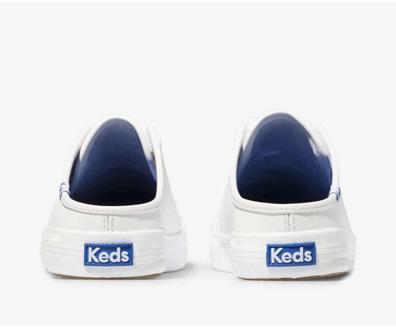 Keds Kickstart Leder Mules Damen Weiß | NIQ974038