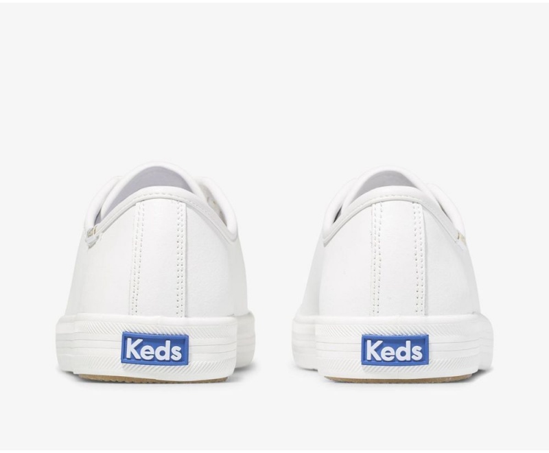 Keds Kickstart Leder Sneakers Damen Weiß | BNR975026