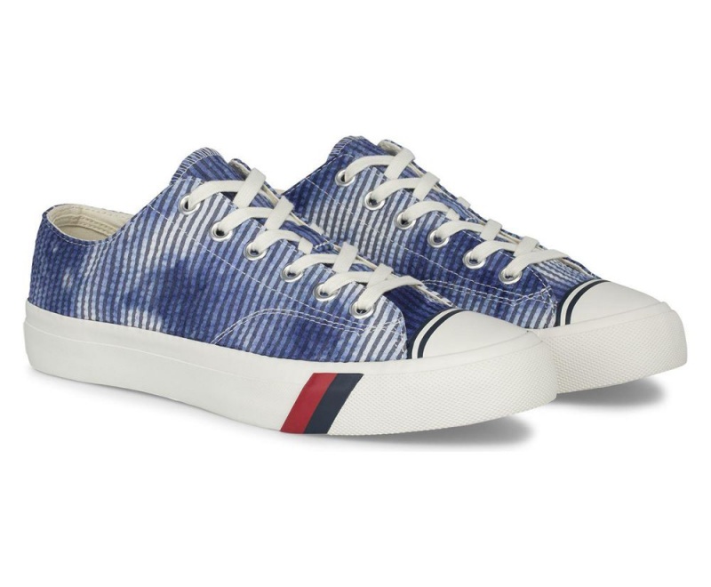 Keds Royal Lo Tie Dye Seersucker Sneakers Damen Blau | BTR702591