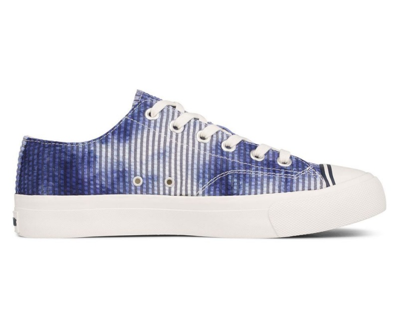 Keds Royal Lo Tie Dye Seersucker Sneakers Damen Blau | BTR702591