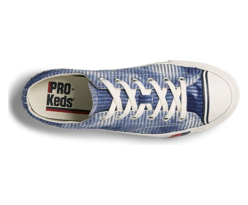 Keds Royal Lo Tie Dye Seersucker Sneakers Damen Blau | BTR702591